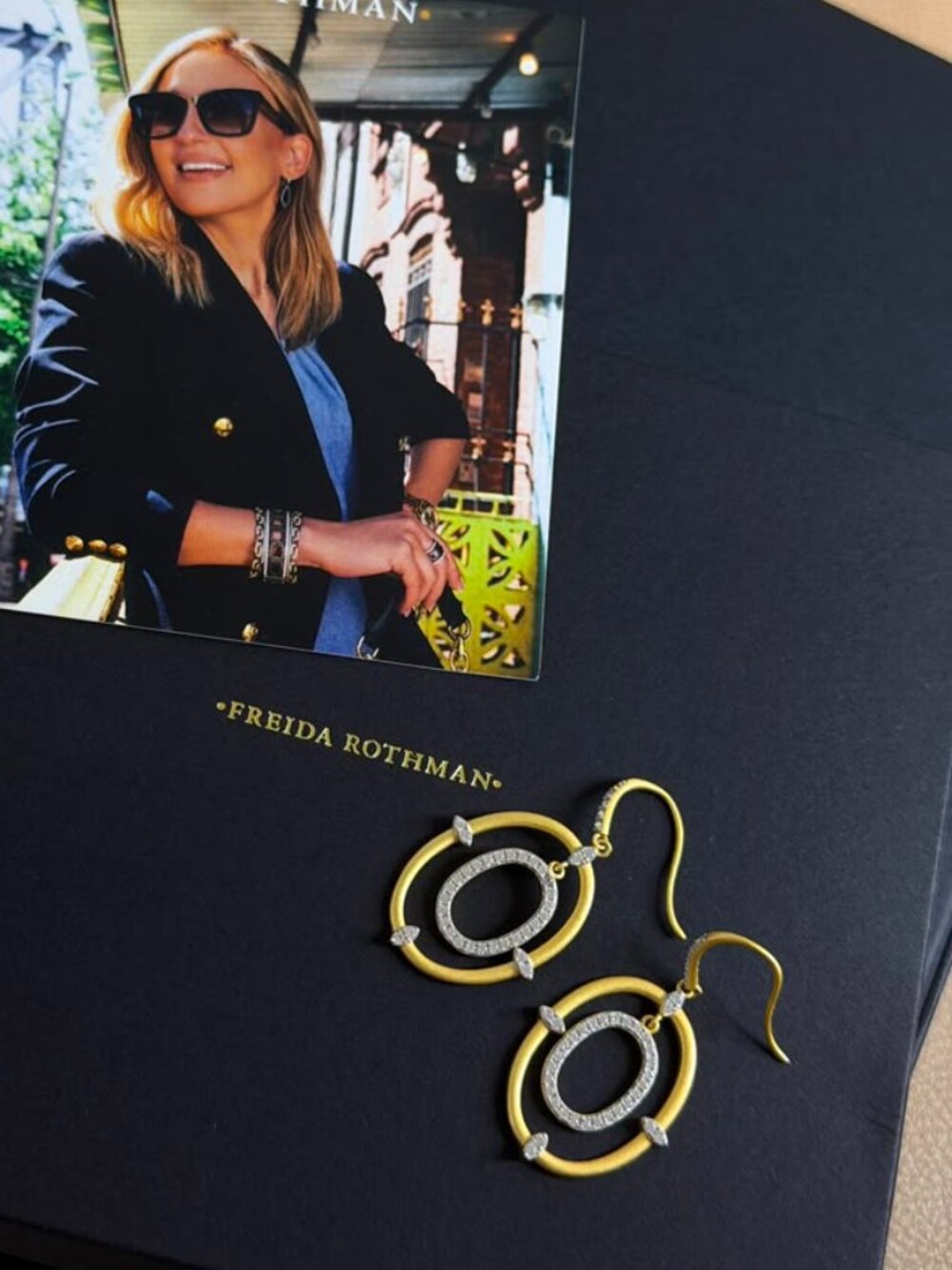 FREIDA ROTHMAN - Streets in Bloom Double Open Hoop Earrings - Matte Gold